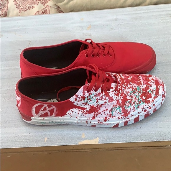 bloody checkered vans